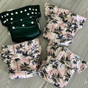 Alva Baby Cloth Diapers Nora’s Nursery Set of Four Pocket Diapers One Size